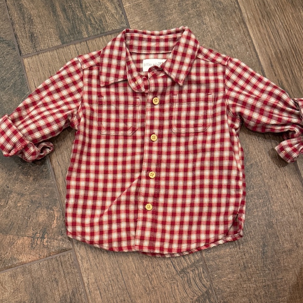 Little Planet Kids Red Checkered Button-Down Shirt